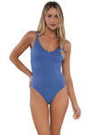 Sunsets Harbor Blue Sandbar Rib Veronica One Piece