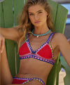 PQ Swim Ferrarini Red Crochet Top