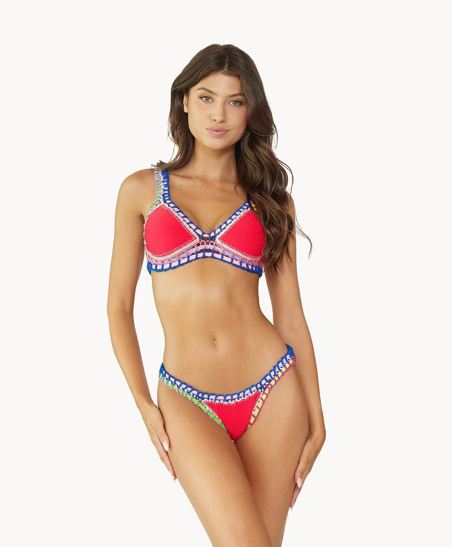 PQ Swim Ferrarini Red Crochet Top