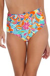 Sunsets Festive Floral Sandbar Rib Capri High Waist Bottom