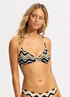 SALE Seafolly Neue Wave Black Ring Front Bralette Top