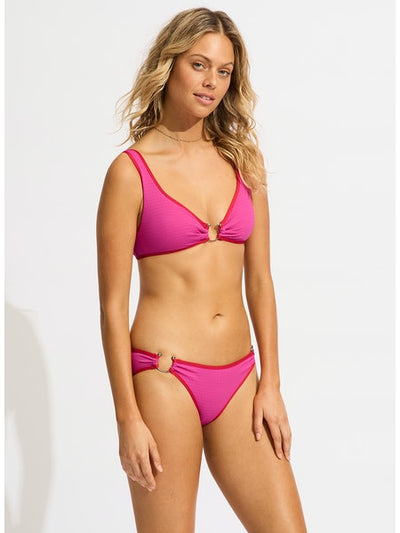 Seafolly Beach Bound Hot Pink Ring Front Top