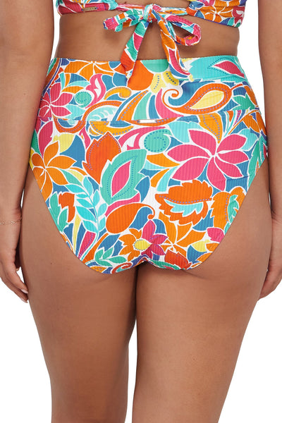 Sunsets Festive Floral Sandbar Rib Hannah High Waist Bottom