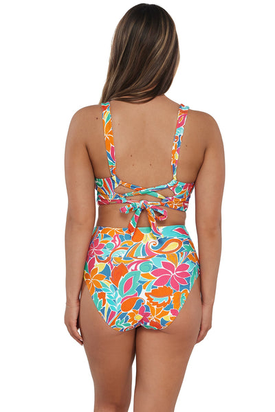 Sunsets Festive Floral Sandbar Rib Hannah High Waist Bottom