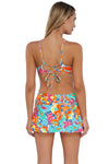 Sunsets Festive Floral Sandbar Rib Sporty Swim Skirt