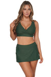 Sunsets Island Green Sporty Swim Skirt Bottom