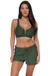 Sunsets Escape Island Green Laguna Swim Short Bottom