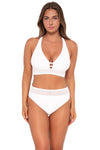 Sunsets White Lily Annie High Waist Bottom