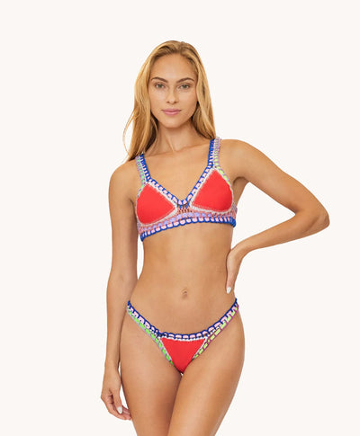 PQ Swim Ferrarini Red Crochet Top