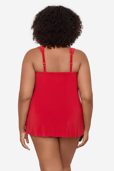 Miraclesuit Plus Razzle Dazzle Cayenne Red Tankini Top