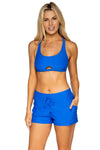 Sunsets Escape Electric Blue Laguna Swim Short Bottom