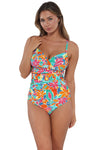 Sunsets Festive Floral Sandbar Rib Serena Tankini Top