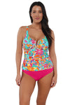 Sunsets Festive Floral Sandbar Rib Zuri V-Wire Tankini Top