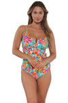 Sunsets Festive Floral Sandbar Rib Zuri V-Wire Tankini Top