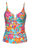 Sunsets Festive Floral Sandbar Rib Zuri V-Wire Tankini Top