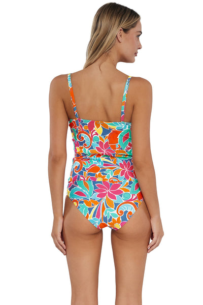 Sunsets Festive Floral Sandbar Rib Simone Tankini Top