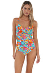 Sunsets Festive Floral Sandbar Rib Simone Tankini Top