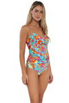 Sunsets Festive Floral Sandbar Rib Simone Tankini Top