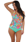 Sunsets Escape Festive Floral Sandbar Rib Emerson Tankini Top