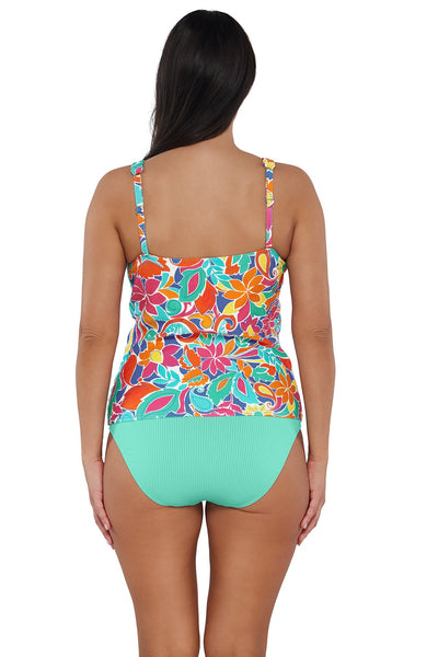 Sunsets Escape Festive Floral Sandbar Rib Emerson Tankini Top