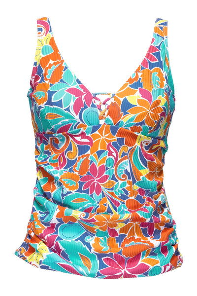 Sunsets Escape Festive Floral Sandbar Rib Emerson Tankini Top