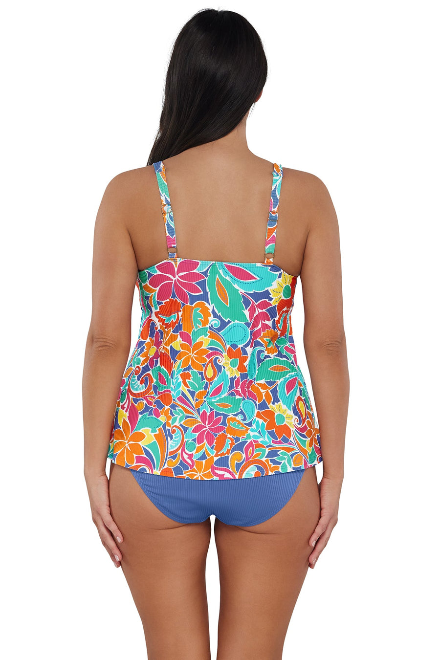 Sunsets Escape Festive Floral Sandbar Rib Jenna Tankini Top