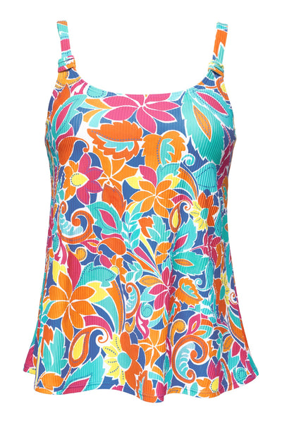 Sunsets Escape Festive Floral Sandbar Rib Jenna Tankini Top