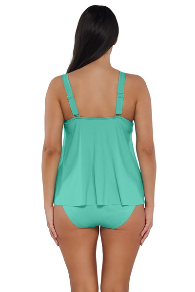 Sunsets Escape Aqua Mist Sandbar Rib Sadie Tankini Top