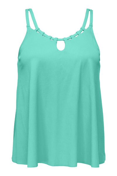 Sunsets Escape Aqua Mist Sandbar Rib Sadie Tankini Top