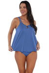 Sunsets Escape Harbor Blue Sandbar Rib Sadie Tankini Top