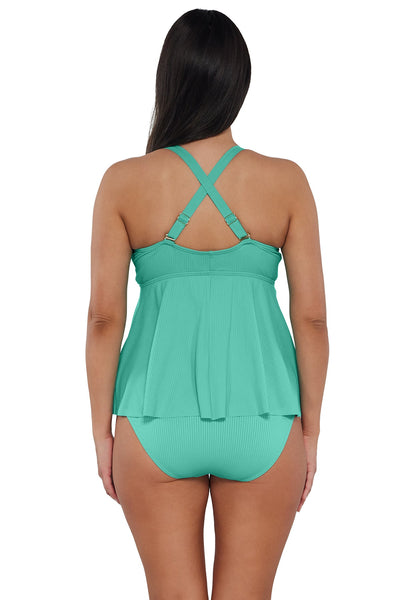 Sunsets Escape Aqua Mist Sandbar Rib Marin Tankini Top