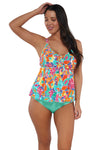 Sunsets Escape Festive Floral Sandbar Rib Marin Tankini Top