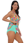 Sunsets Escape Festive Floral Sandbar Rib Marin Tankini Top