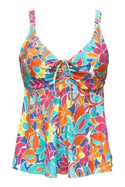 Sunsets Escape Festive Floral Sandbar Rib Marin Tankini Top