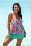 Sunsets Escape Festive Floral Sandbar Rib Marin Tankini Top