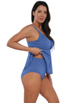 Sunsets Escape Harbor Blue Sandbar Rib Marin Tankini Top