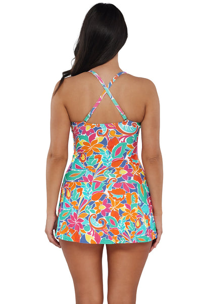 Sunsets Escape Festive Floral Sandbar Rib Sienna Swim Dress