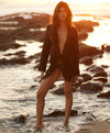 PQ Swim Black Linen Millie Tie Cover Up