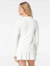 Beach House Pique White Phoebe Relaxed Fit Ruffled Rashguard