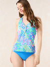 Beach House Mosaic Pique Nina Ruffle Trim Tankini Top