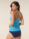 Beach House Sport Ambition Tropical Grid Fitted Cross Back Tankini Top