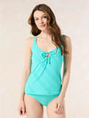 Beach House Sunburst Crochet Aqua Mira Underwire Tankini Top