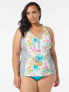 Beach House Plus Tropic Bloom Erinna Racerback Tankini Top