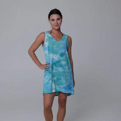 J. Valdi Ocean Tie Back Hi-Lo Dress