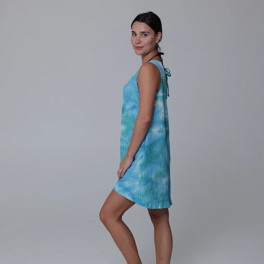 J. Valdi Ocean Tie Back Hi-Lo Dress