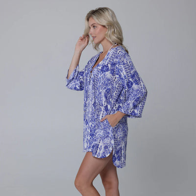 J. Valdi Batik Lace Neck Big Shirt