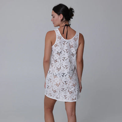 J. Valdi Floral Crochet Scoop Neck Tank Dress