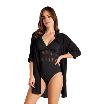 Jantzen Marie Black High-Low Shirt Cover Up