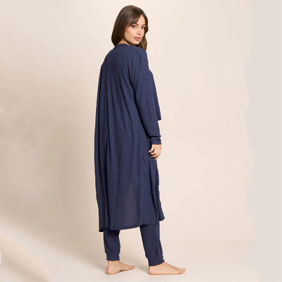 Jantzen Lounge Duster, Tank, Pant 3-Piece Set Navy