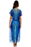 Luli Fama Blue Fringe Long Caftan